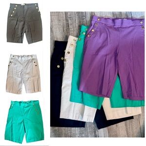 All 4 color together! Women's Liz Claiborne Pull-On Bermuda Chino
Shorts